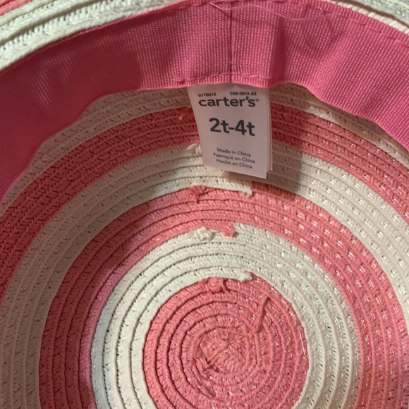 Pink and white kids sun hat - Picture 3 of 4